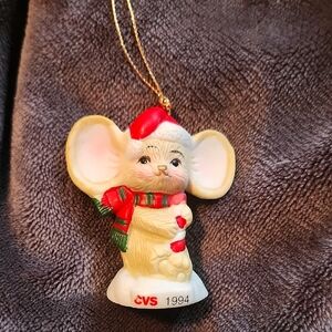 Vintage 1994 Christmas Mouse Ornament